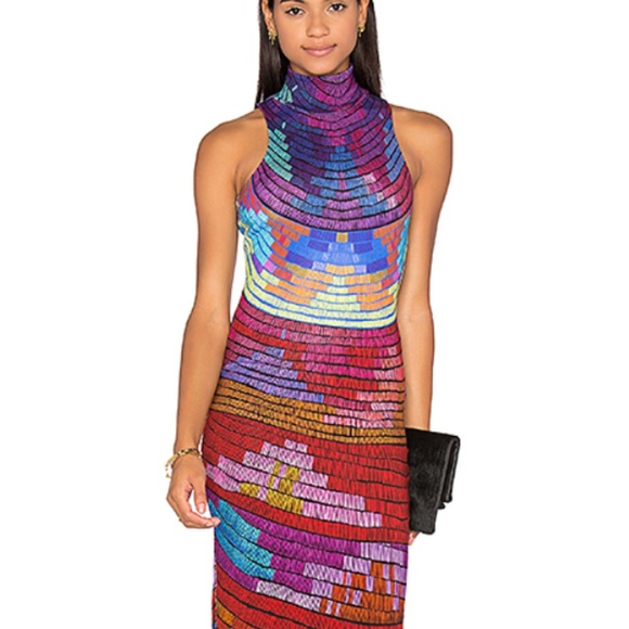 mara hoffman radial turtleneck midi dress